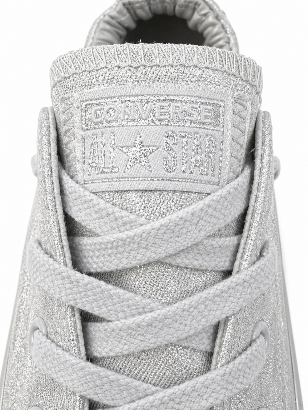 Converse All Star Chuck Taylor Shoreline Silver Glitter Low Sneakers Sz 5 Trendy - Picture 6 of 15